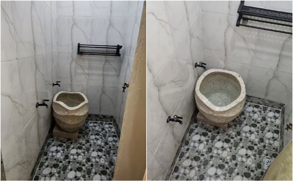 Renovasi kamar mandi sempit 1x1,5 meter low budget jadi estetik, nggak ada WC tapi bikin lega