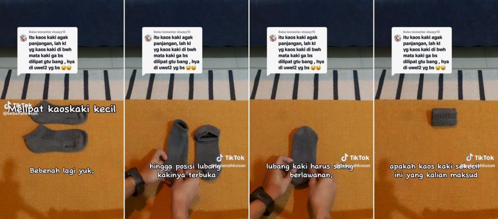 cara lipat kaos kaki © TikTok