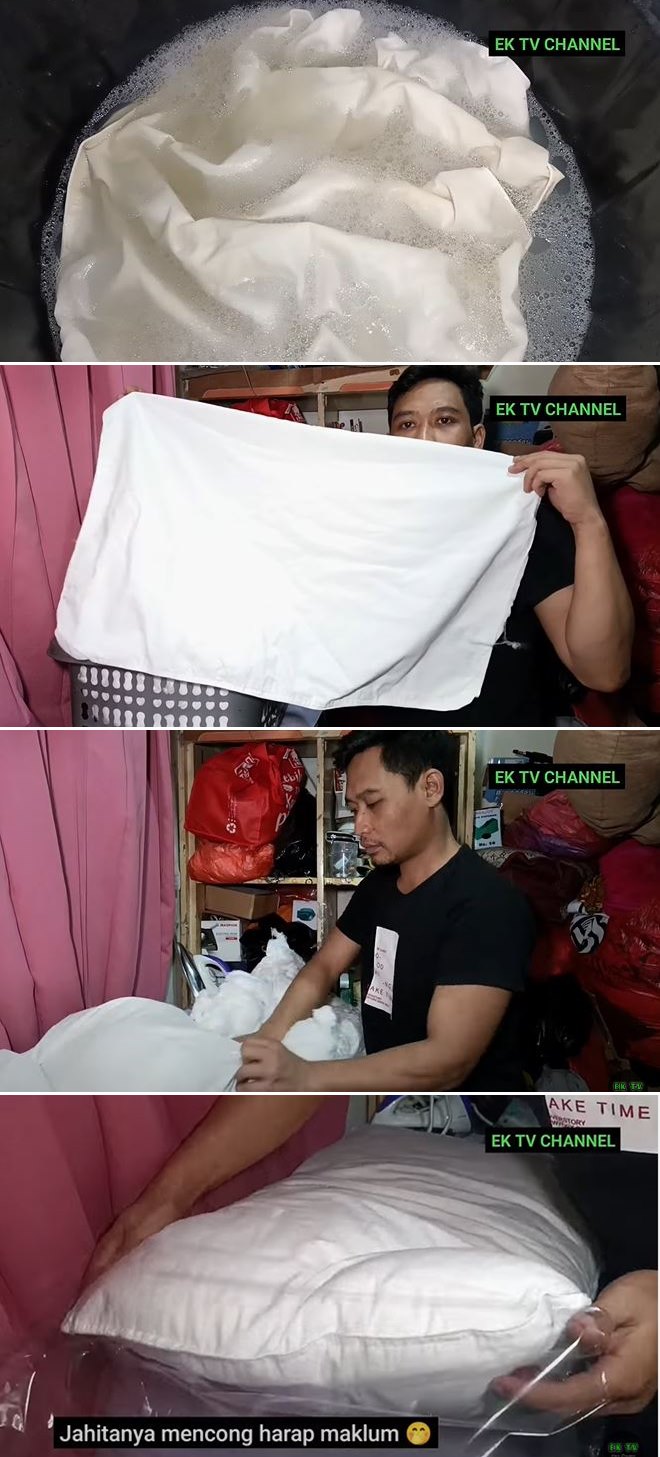 cuci bantal dekil © YouTube cuci bantal dekil © YouTube