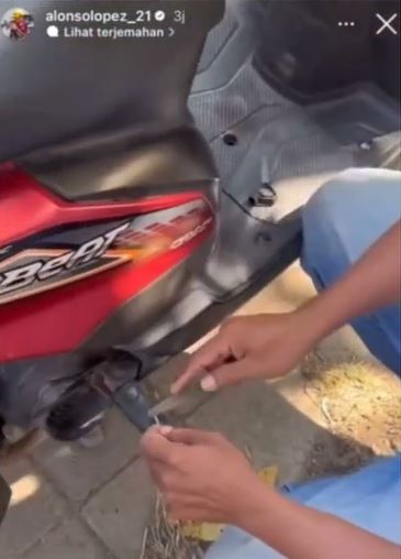 pembalap motoGP kehilangan kunci motor di Lombok Instagram