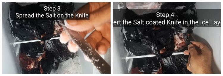 Tak perlu dicongkel, ini trik cepat mengeluarkan daging beku dari freezer dalam 5 menit