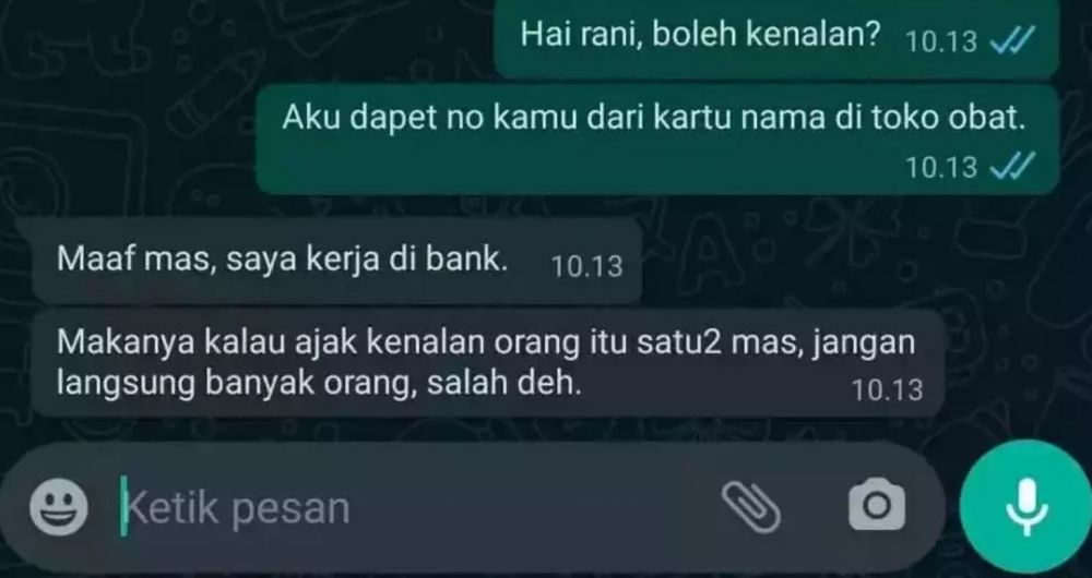 Chat orang kenalan bikin geleng kepala  Berbagai sumber