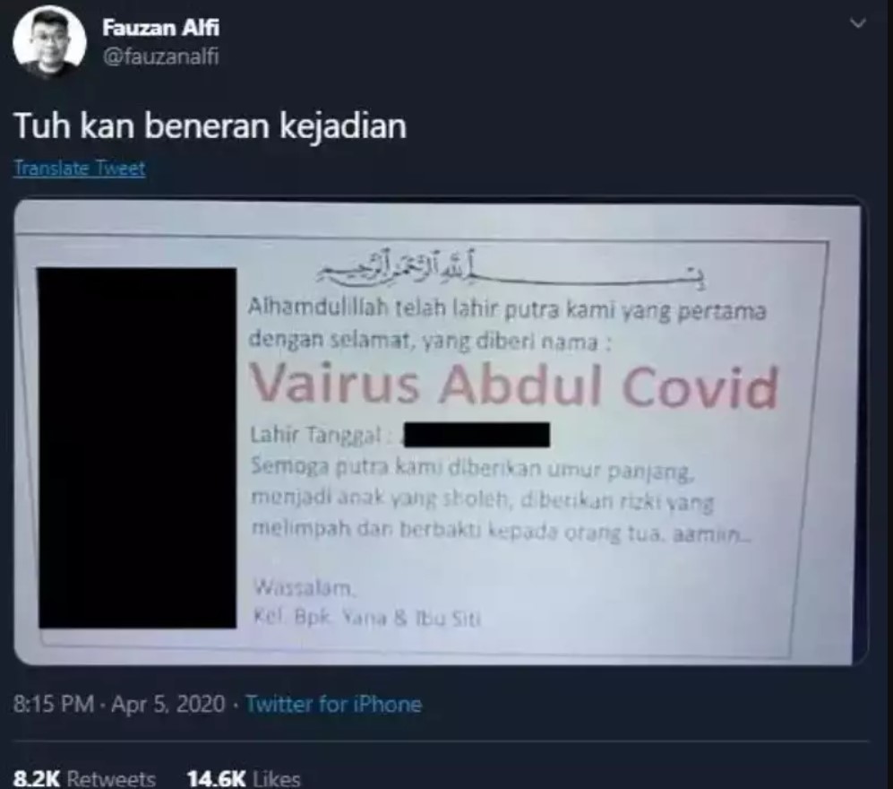 Nama unik antara kreatif dan nyeleneh Berbagai sumber