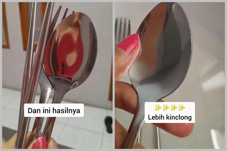 Tanpa cuka, ini cara basmi noda di sendok stainless steel agar kinclong lagi cuma pakai 2 bahan dapur