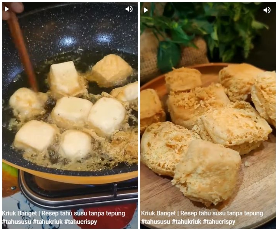 Bukan ditambah tepung, begini trik menggoreng tahu agar semakin krispi dan nggak mudah kempis