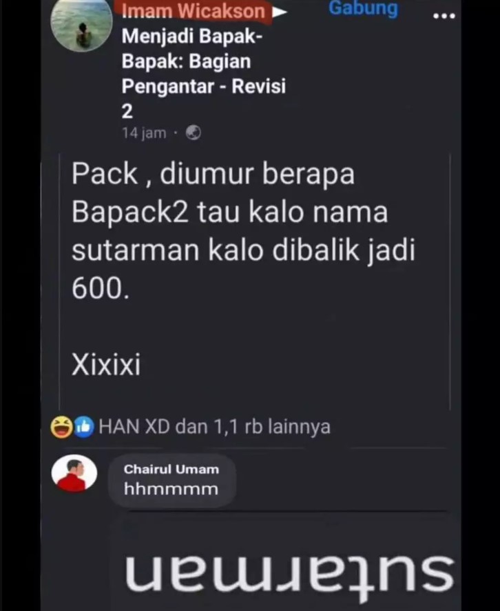 Status Facebook bikin gerah  Berbagai sumber