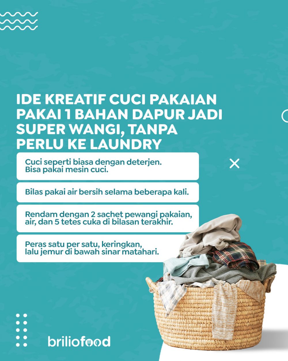 Nggak usah ke laundry, ini cara cuci pakaian agar bersih dan bebas bau apek cuma tambah 1 bahan dapur