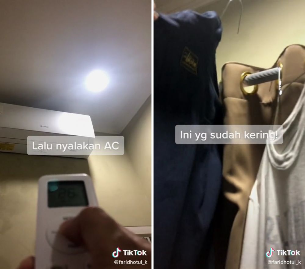 jemur di dalam kamar © TikTok