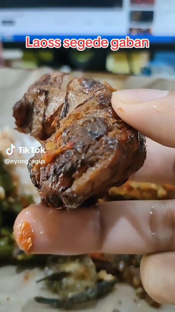 Lengkuas segede gaban di nasi bungkus © TikTok