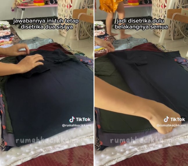 tips nyetrika baju © TikTok