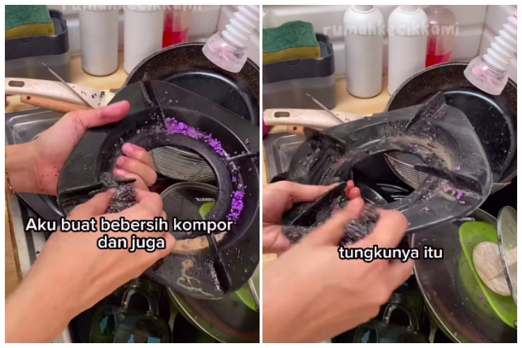 Tanpa sitrun atau baking soda, ini cara bersihkan tungku kompor berkerak cuma pakai 1 bahan sederhana