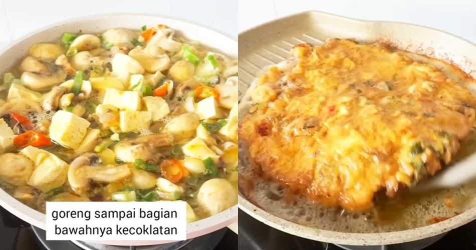 Tanpa ditambah tepung, ini trik goreng telur dadar biar tebal dan gurih pakai 2 bahan dapur