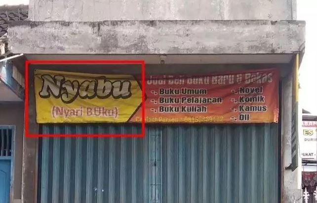 Potret kocak spanduk nama warung pakai singkatan Berbagai sumber