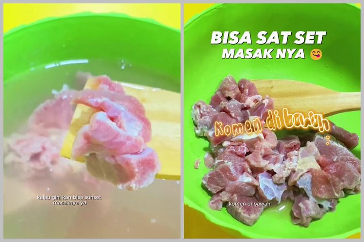 Cuma butuh 7 menit, ini cara cepat mencairkan daging beku dari freezer cuma pakai 2 bahan dapur