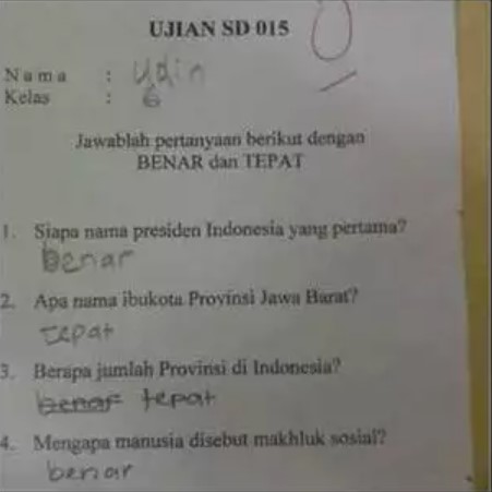Jawaban murid jenius bin nyeleneh  Berbagai sumber Jawaban murid jenius bin nyeleneh  Berbagai sumber
