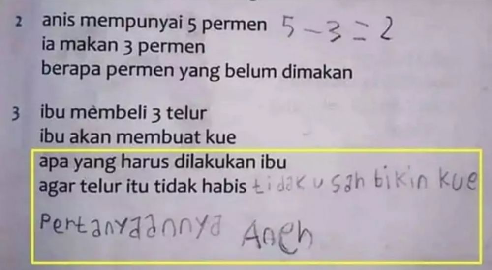 Jawaban murid jenius bin nyeleneh  Berbagai sumber Jawaban murid jenius bin nyeleneh  Berbagai sumber
