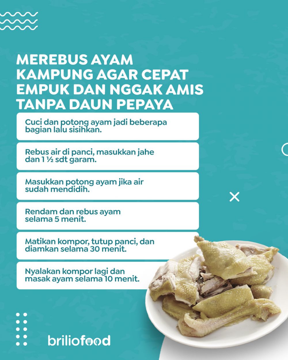 Bukan pakai daun pepaya, ini trik rebus ayam kampung agar empuk dan antiamis cuma tambah 2 bumbu dapur