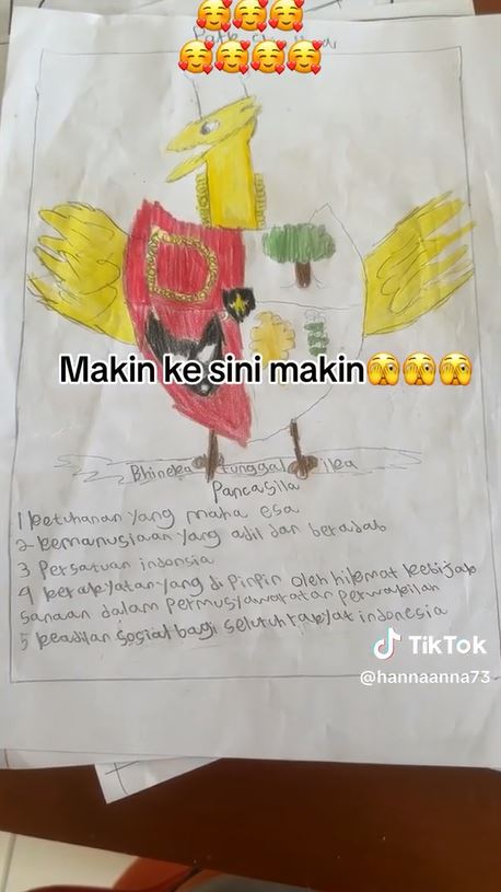 hasil tugas murid burung garuda © TikTok