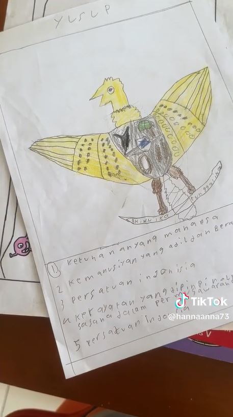 hasil tugas murid burung garuda © TikTok