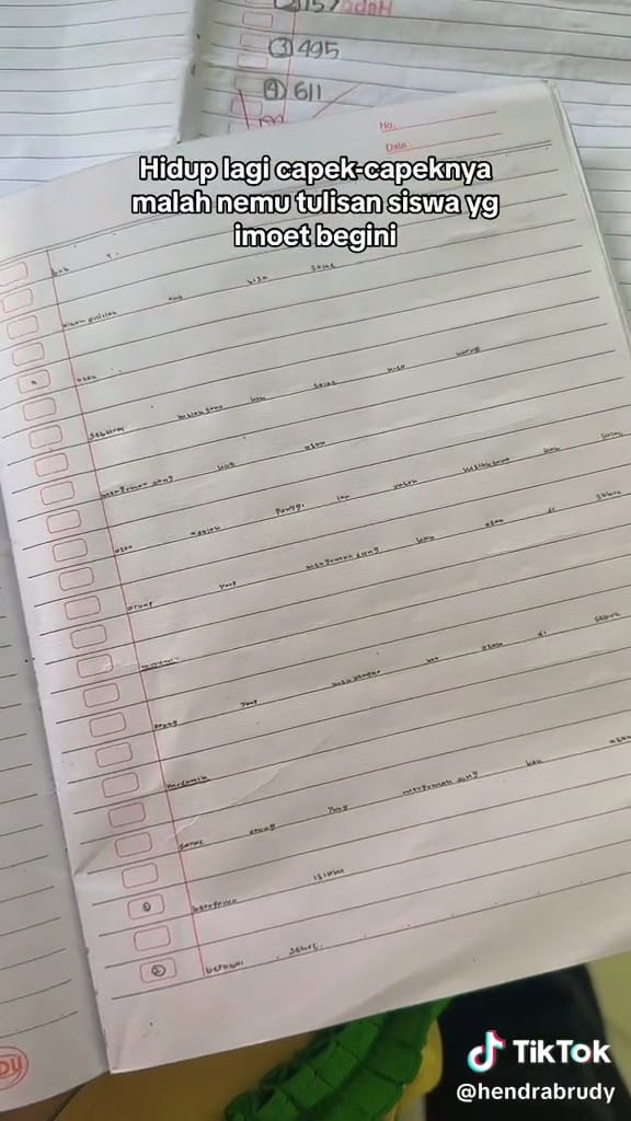 Tulisan imut nggak bisa kebaca © TikTok