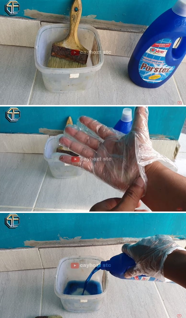 bersihkan noda semen di keramik © YouTube bersihkan noda semen di keramik © YouTube