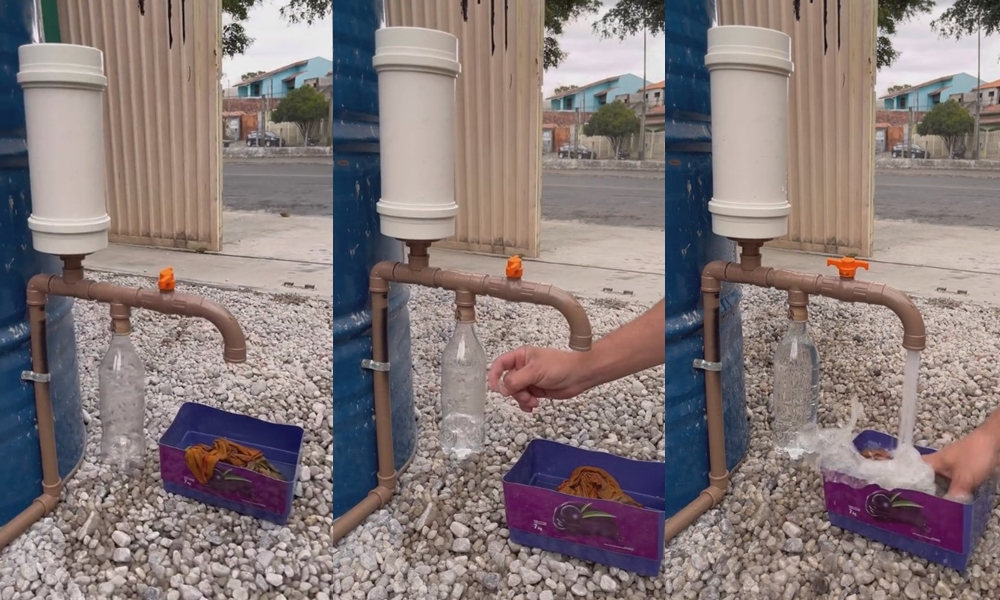 atasi aliran air keran kecil pakai botol © 2023 brilio.net