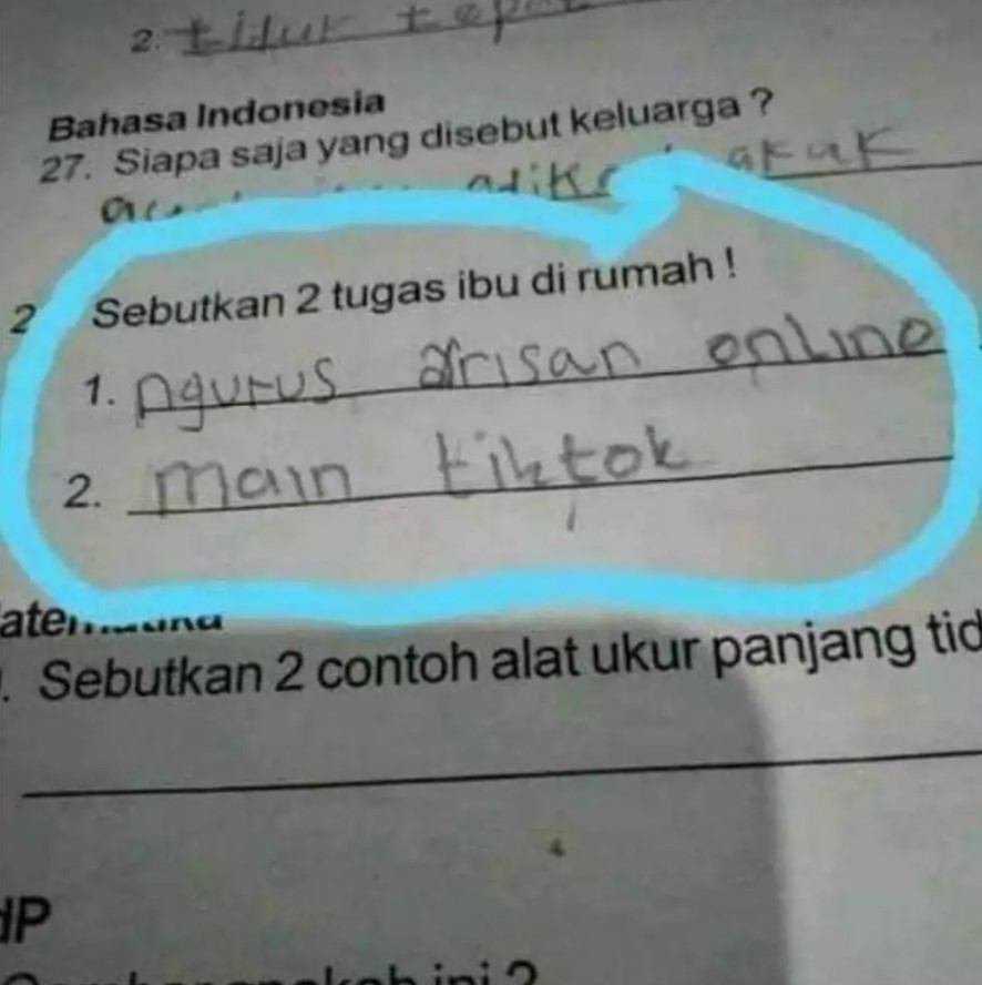 17 Potret lucu jawaban murid Berbagai sumber