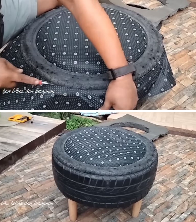 sofa dari ban bekas © YouTube sofa dari ban bekas © YouTube