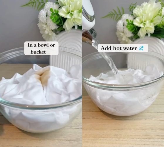 bersihkan noda kopi di baju putih © TikTok