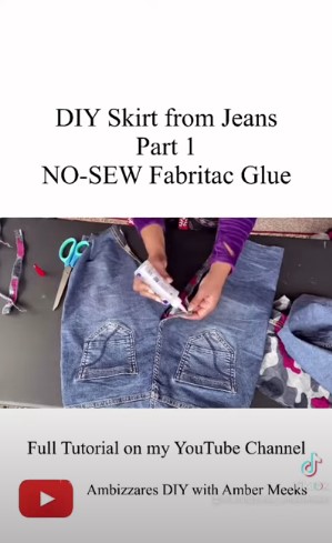 ubah celana jeans bekas jadi rok © YouTube ubah celana jeans bekas jadi rok © YouTube