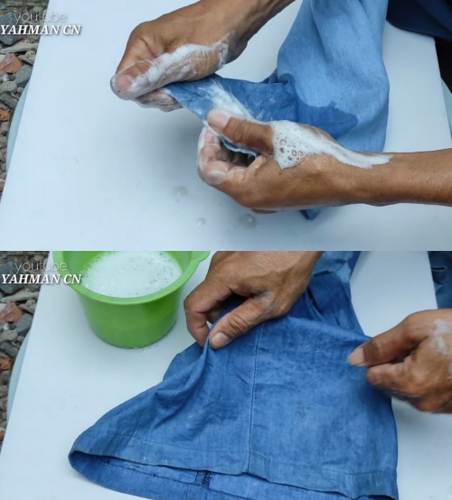 noda oli membandel di celana jeans © YouTube noda oli membandel di celana jeans © YouTube