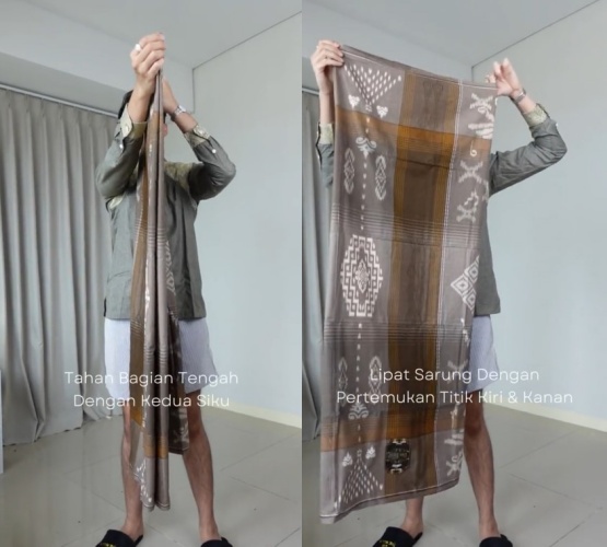 ubah sarung jadi seperti celana © TikTok ubah sarung jadi seperti celana © TikTok