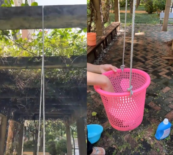 cara kreatif keringkan baju ala anak kost © TikTok