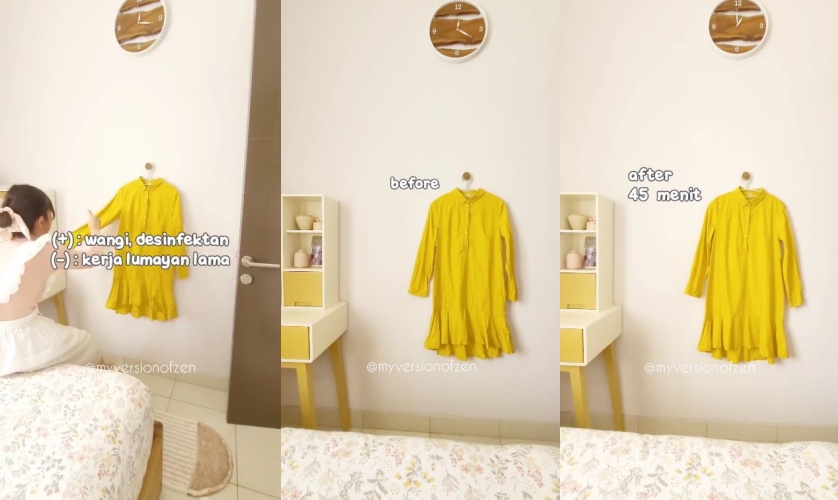atasi baju lecek tanpa disetrika © TikTok