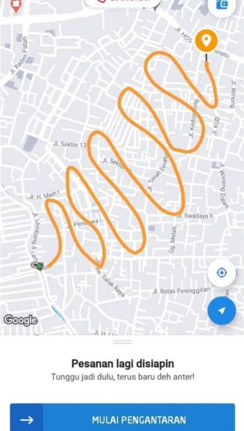 Potret maps ojol error  Berbagai sumber