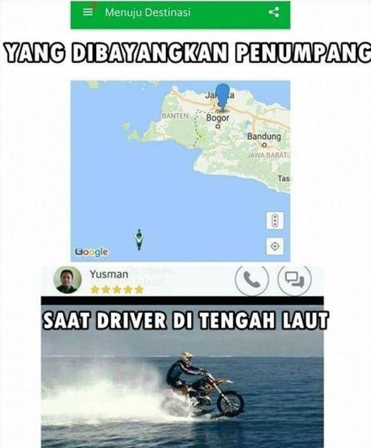 Potret maps ojol error  Berbagai sumber