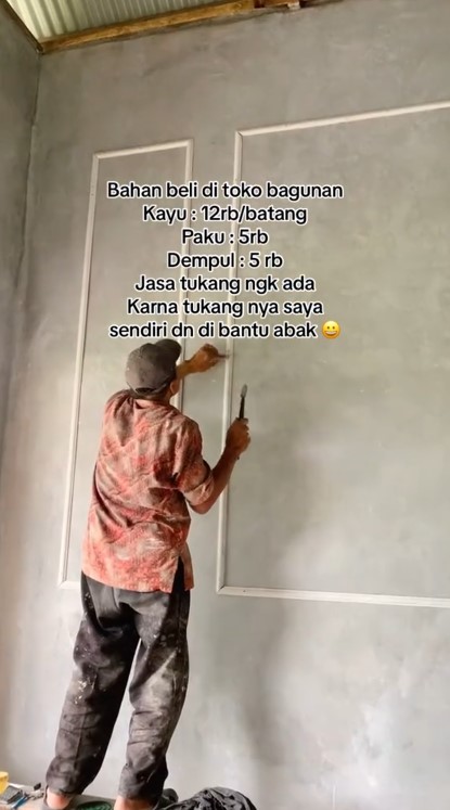 wall moulding bermodalkan Rp 150 ribuan © TikTok