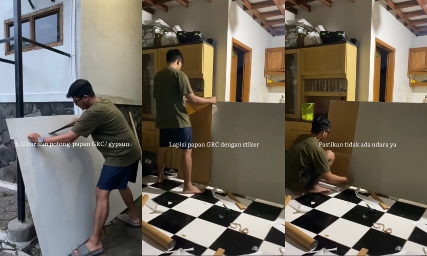 buat wall moulding biar kamar tampak mewah © TikTok