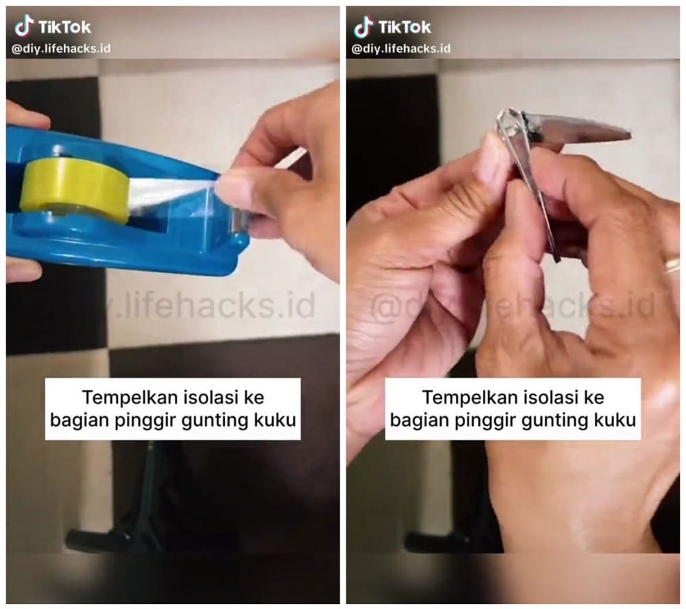 Trik gunting kuku tanpa berceceran di lantai © TikTok