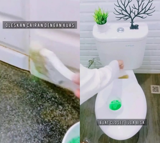 lantai kamar mandi auto glowing © TikTok