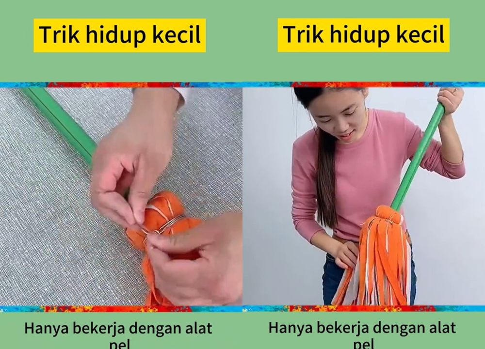 trik mudah bikin kain pel pakai barang bekas modal Rp 0 © berbagai sumber