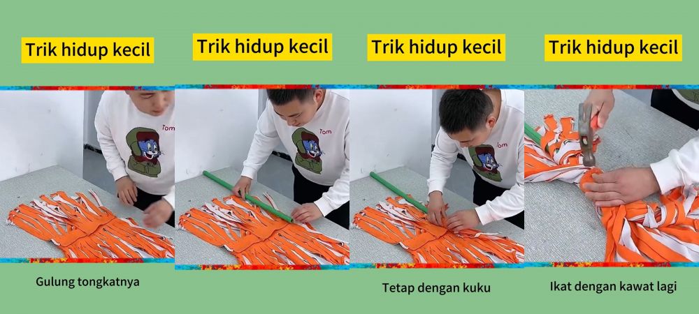 trik mudah bikin kain pel pakai barang bekas modal Rp 0 © berbagai sumber