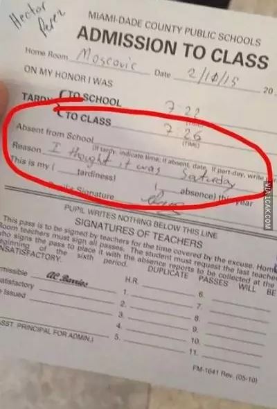 Potret lucu surat izin siswa Berbagai sumber