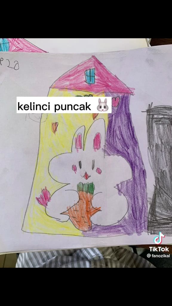 Murid disuruh gambar hewan © TikTok