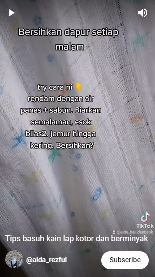 Tak perlu baking soda atau sitrun, ini cara cuci lap dapur berminyak pakai 1 bahan dapur tanpa dikucek