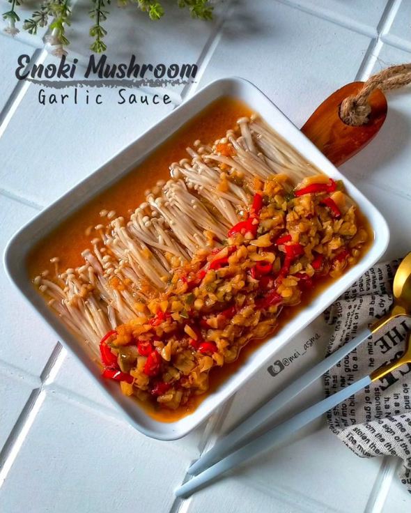31 Resep olahan jamur enoki berbagai bumbu, sedap dan mudah dibuat