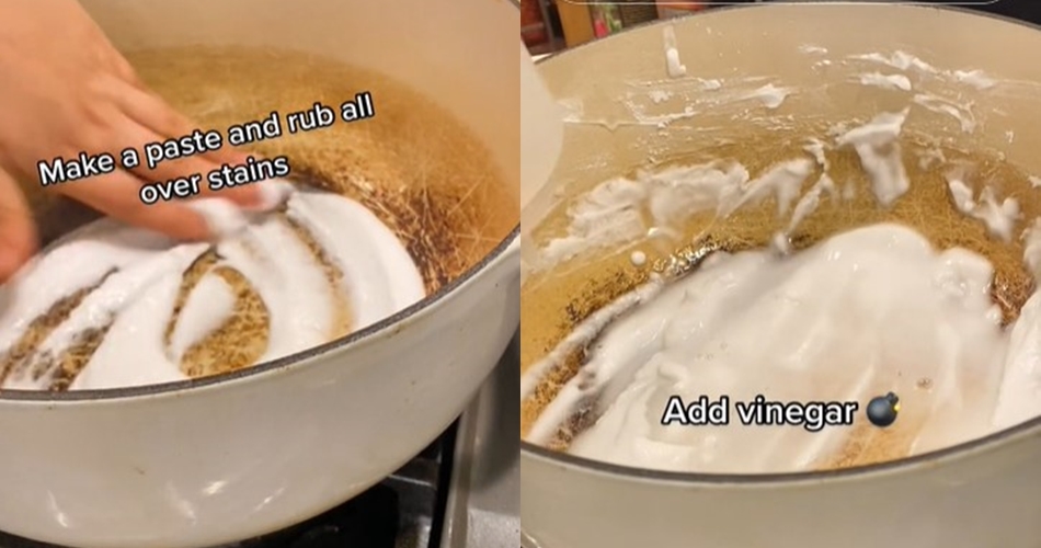 Bukan pakai sitrun, ini cara enyahkan kerak gosong di dasar panci dengan 2 bahan dapur tanpa disikat