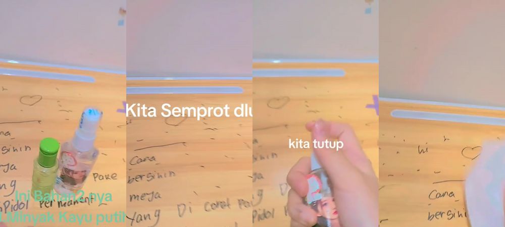 trik hilangkan bekas coretan spidol permanen di meja kayu pakai 1 jenis minyak © berbagai sumber
