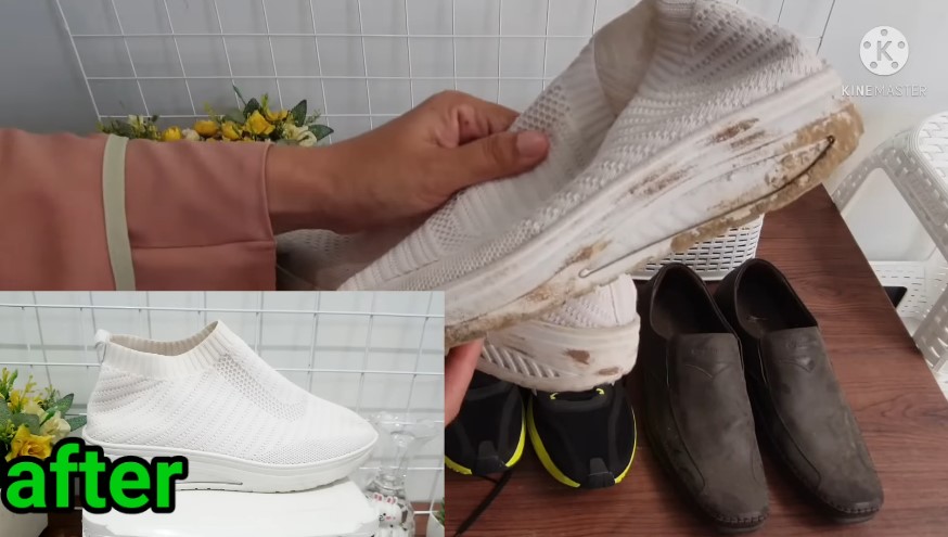 Tanpa dibasahi air, ini cara bersihkan noda tanah di sepatu putih pakai 1 tambahan alat mandi