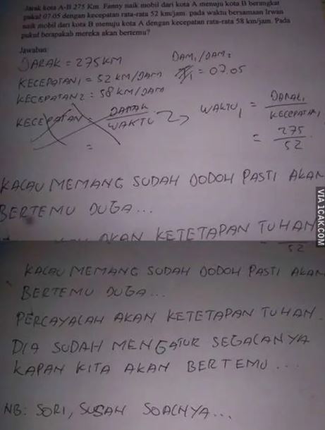 Potret kocak tugas siswa saat ulangan IPA Berbagai sumber